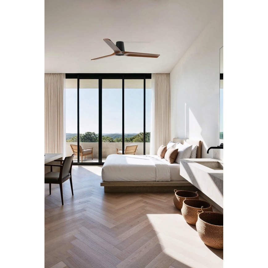 FARO 33839 - Griestu ventilators HEYWOOD TUB L priede/ melns, diametrs 132 cm + tālvadība