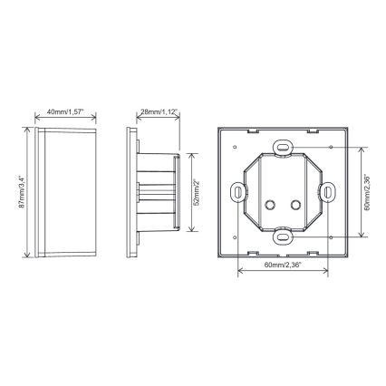 FARO 33988 - Sienas skārienvadības slēdzis griestu ventilatoriem 230 V melns