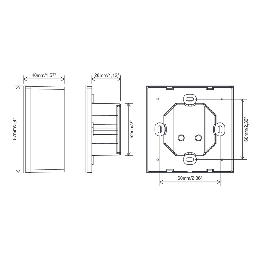 FARO 33988 - Sienas skārienvadības slēdzis griestu ventilatoriem 230 V melns