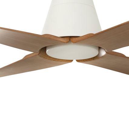 FARO 34105 - Griestu ventilators TYPHOON M brūna/balta d. 130 cm IP44 + tālvadības pults
