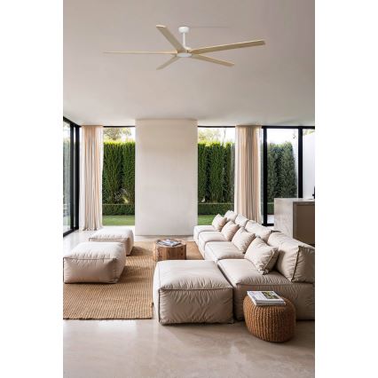 FARO 34191WT - Griestu ventilators BIGWOOD XL priede/balta d. 200 cm Wi-Fi Tuya + tālvadības pults