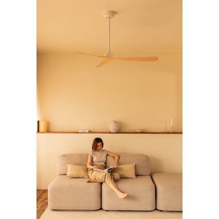 FARO 34195 - Griestu ventilators ROCKER M Ø 132 cm bēšs/balts + ar tālvadības pulti