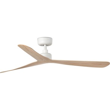 FARO 34195WT - griestu ventilators ROCKER M Ø 132 cm bēšs/balts, Wi‑Fi Tuya + tālvadības pults