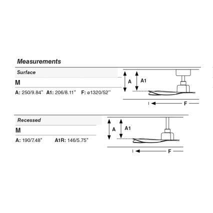 FARO 34196 - Griestu ventilators ROCKER M Ø 132 cm melns + tālvadības pults