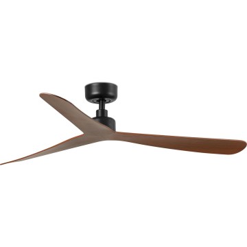 FARO 34197WT - griestu ventilators ROCKER M Ø 132 cm, brūns/melns, Wi‑Fi Tuya + tālvadības pults