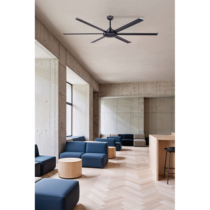 FARO 34203 - Griestu ventilators ROTTERDAM XL melna d. 200 cm + tālvadības pults