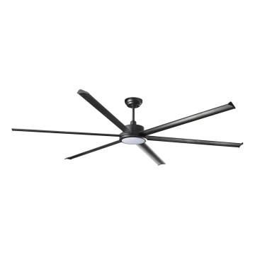FARO 34207-130 - LED Aptumšojams griestu ventilators ROTTERDAM XXL LED/32W/230V melna d. 250 cm + tālvadības pults