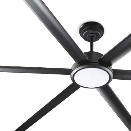 FARO 34207-130 - LED Aptumšojams griestu ventilators ROTTERDAM XXL LED/32W/230V melna d. 250 cm + tālvadības pults