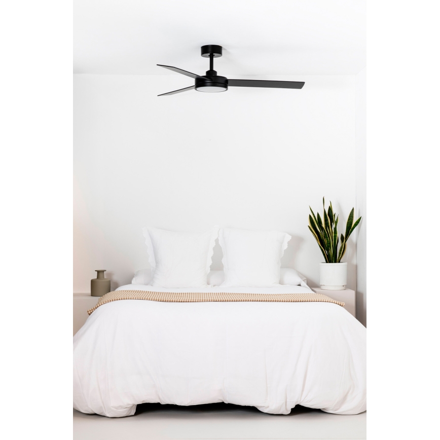FARO 34261 - LED Griestu ventilators BARTH LED/24W/230V melna + tālvadības pults
