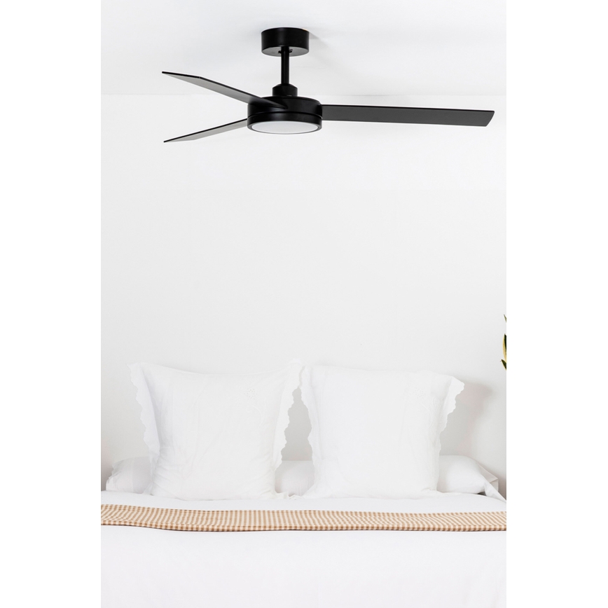 FARO 34261 - LED Griestu ventilators BARTH LED/24W/230V melna + tālvadības pults