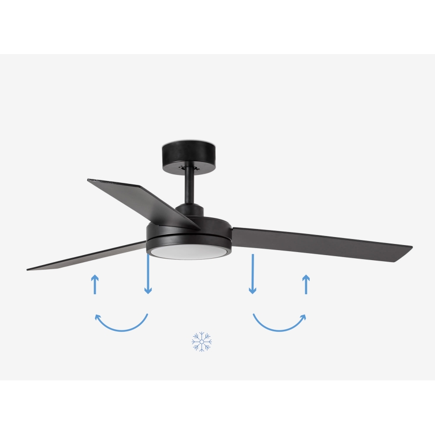 FARO 34261 - LED Griestu ventilators BARTH LED/24W/230V melna + tālvadības pults