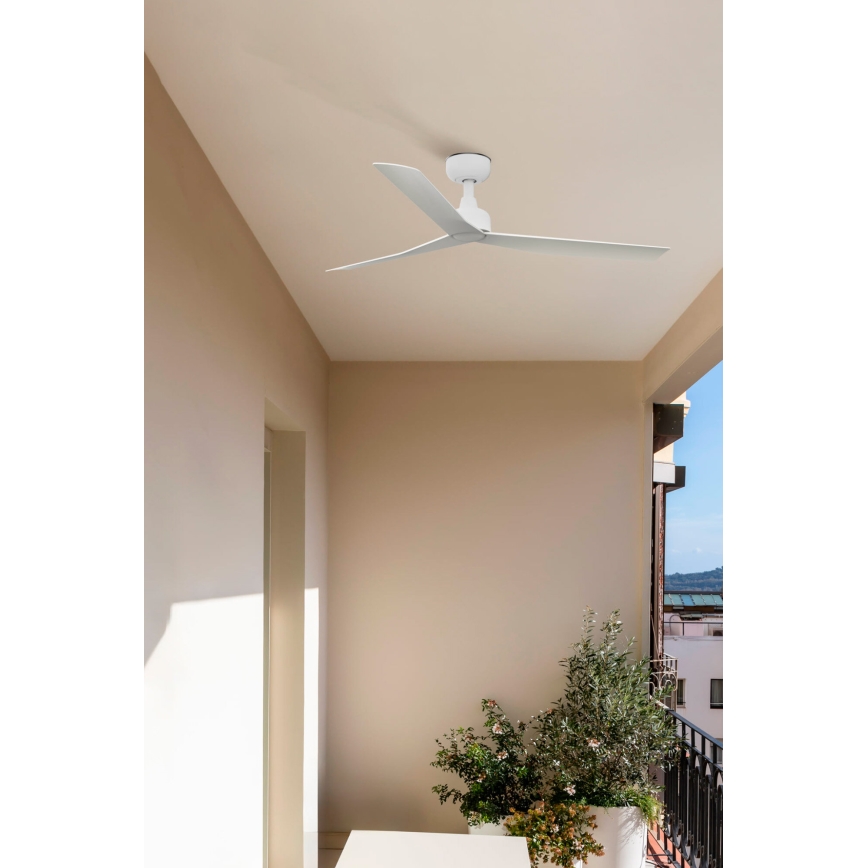 FARO 34274 - Griestu ventilators MARINE M balta d. 125 cm IP44 + tālvadības pults