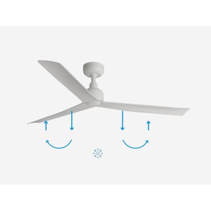 FARO 34274 - Griestu ventilators MARINE M balta d. 125 cm IP44 + tālvadības pults