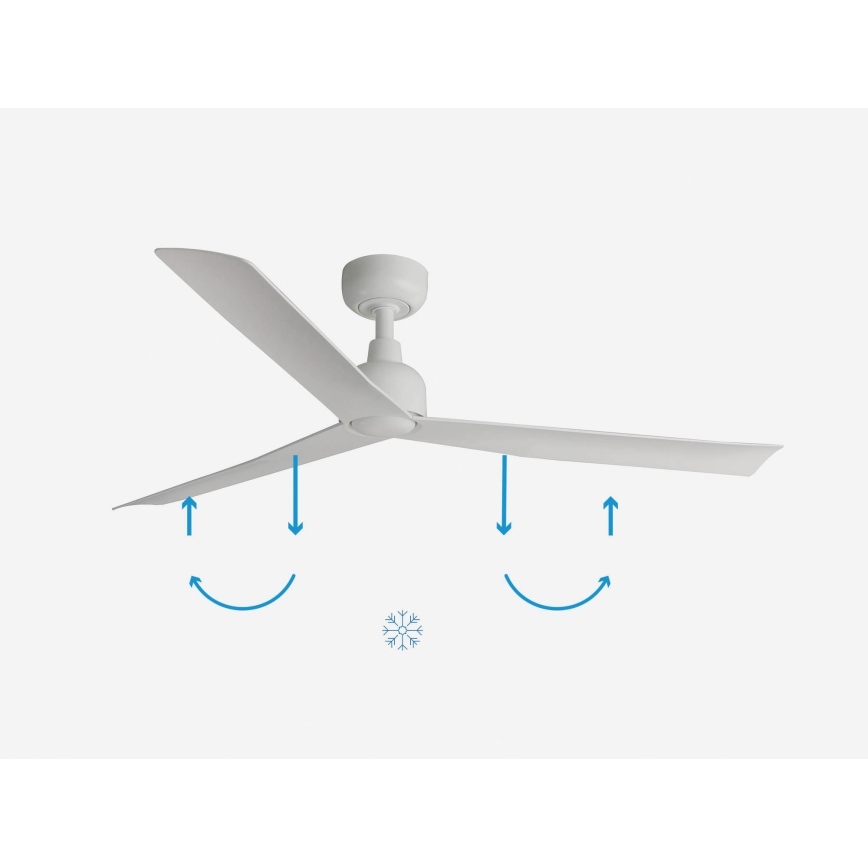 FARO 34274 - Griestu ventilators MARINE M balta d. 125 cm IP44 + tālvadības pults