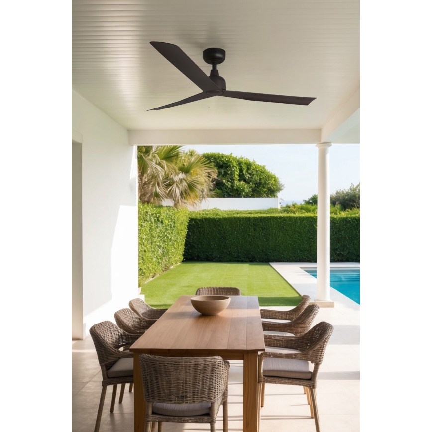 FARO 34275 - Griestu ventilators MARINE M brūna d. 125 cm IP44 + tālvadības pults