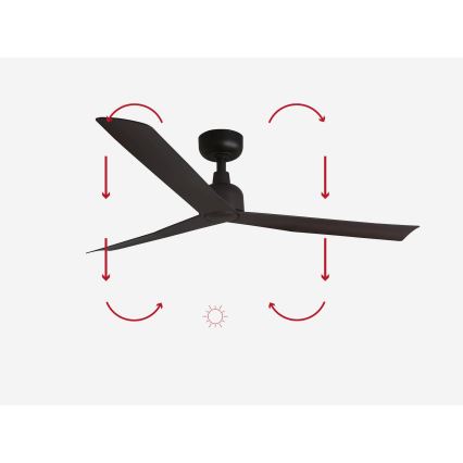 FARO 34275 - Griestu ventilators MARINE M brūna d. 125 cm IP44 + tālvadības pults