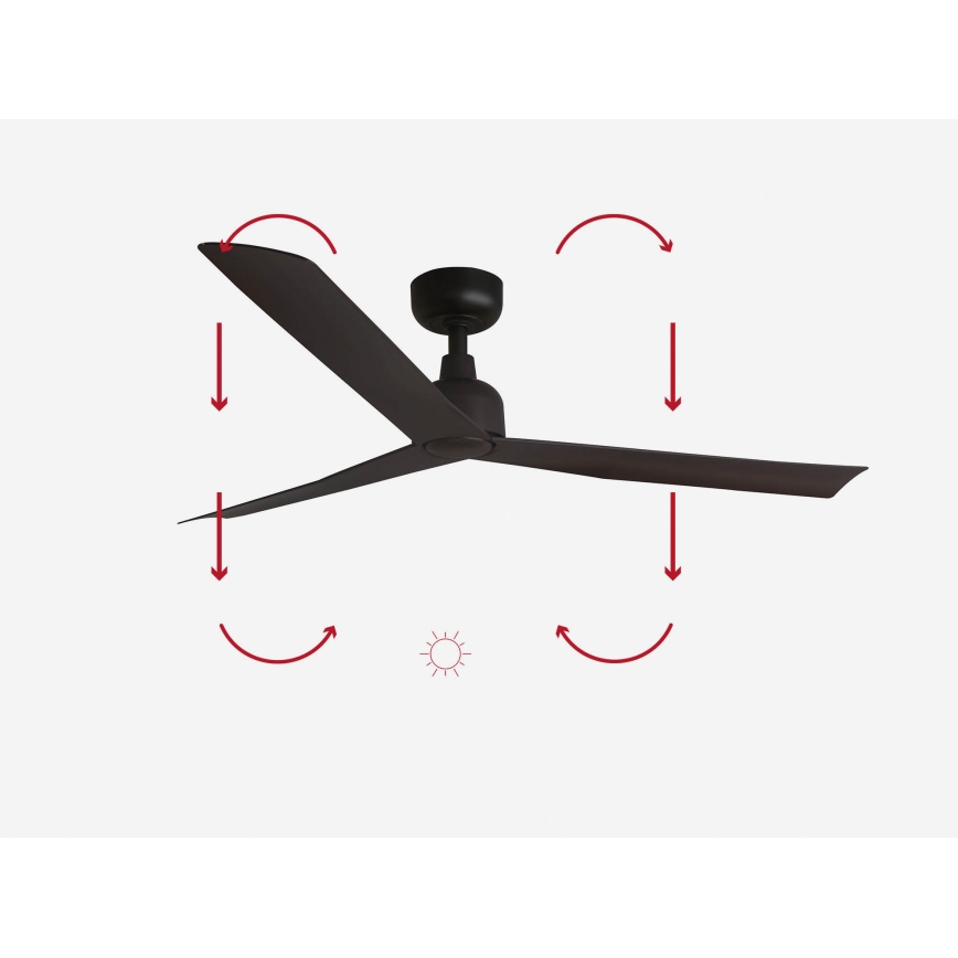 FARO 34275 - Griestu ventilators MARINE M brūna d. 125 cm IP44 + tālvadības pults