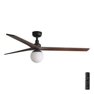 FARO 34276-11L - Griestu ventilators KLIM L 1xE27/15W/230V koks/melna d. 150 cm + tālvadības pults