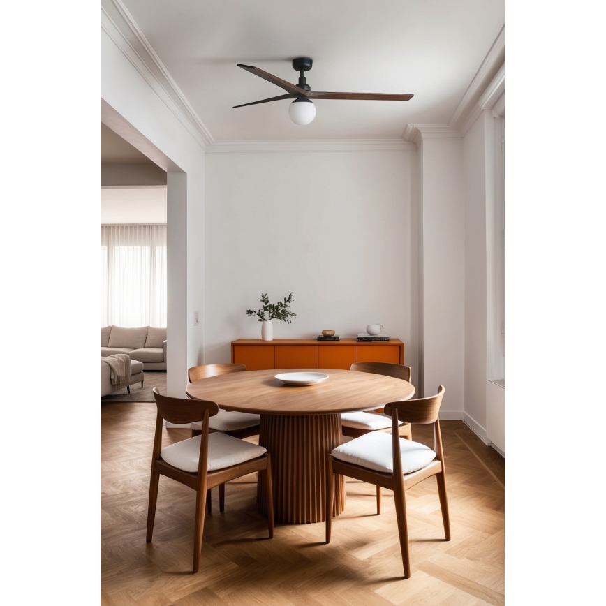 FARO 34276-11L - Griestu ventilators KLIM L 1xE27/15W/230V koks/melna d. 150 cm + tālvadības pults