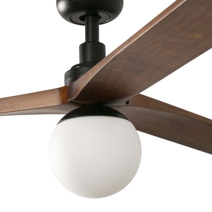FARO 34276WT-11L - Griestu ventilators KLIM L 1xE27/15W/230V koks/melna d. 150 cm Wi-Fi Tuya + tālvadības pults