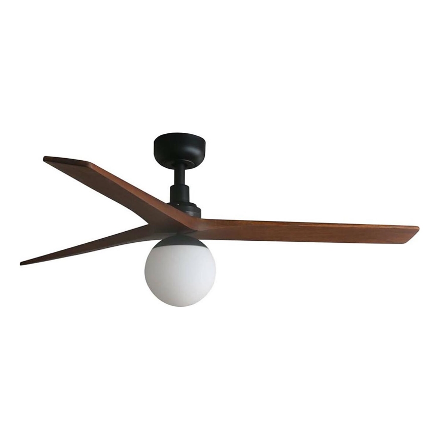 FARO 34277WT-11L - Griestu ventilators KLIM M 1xE27/15W/230V koks/melna d. 125 cm Wi-Fi Tuya + tālvadības pults