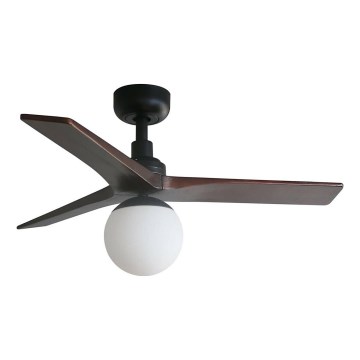 FARO 34278WT-11L - Griestu ventilators KLIM S 1xE27/15W/230V koks/melna d. 92,5 cm Wi-Fi Tuya + tālvadības pults