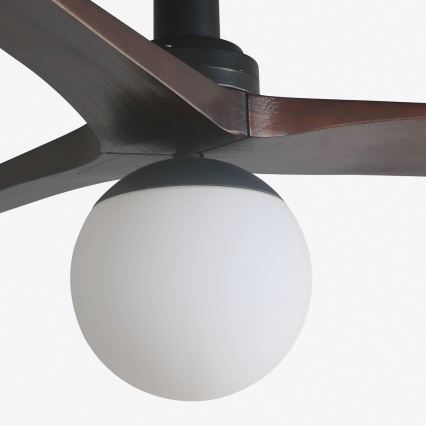 FARO 34278WT-11L - Griestu ventilators KLIM S 1xE27/15W/230V koks/melna d. 92,5 cm Wi-Fi Tuya + tālvadības pults