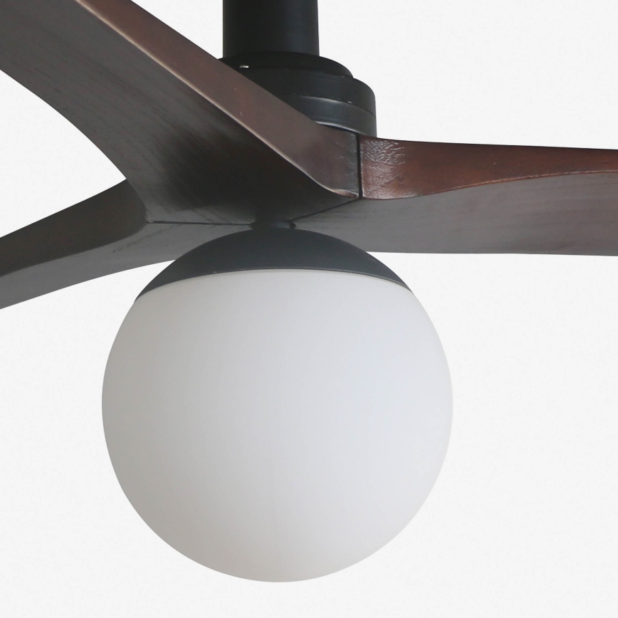 FARO 34278WT-11L - Griestu ventilators KLIM S 1xE27/15W/230V koks/melna d. 92,5 cm Wi-Fi Tuya + tālvadības pults