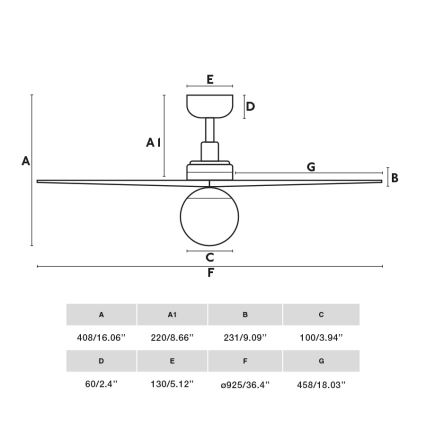 FARO 34278WT-11L - Griestu ventilators KLIM S 1xE27/15W/230V koks/melna d. 92,5 cm Wi-Fi Tuya + tālvadības pults