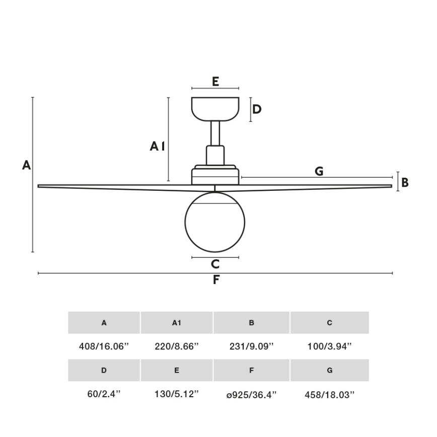 FARO 34278WT-11L - Griestu ventilators KLIM S 1xE27/15W/230V koks/melna d. 92,5 cm Wi-Fi Tuya + tālvadības pults