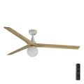 FARO 34279-11L - Griestu ventilators KLIM L 1xE27/15W/230V koks/balta d. 150 cm + tālvadības pults