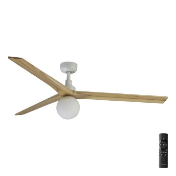 FARO 34279-11L - Griestu ventilators KLIM L 1xE27/15W/230V koks/balta d. 150 cm + tālvadības pults
