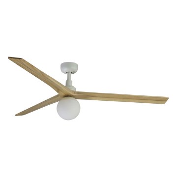 FARO 34279WT-11L - Griestu ventilators KLIM L 1xE27/15W/230V koks/balta d. 150 cm Wi-Fi Tuya + tālvadības pults