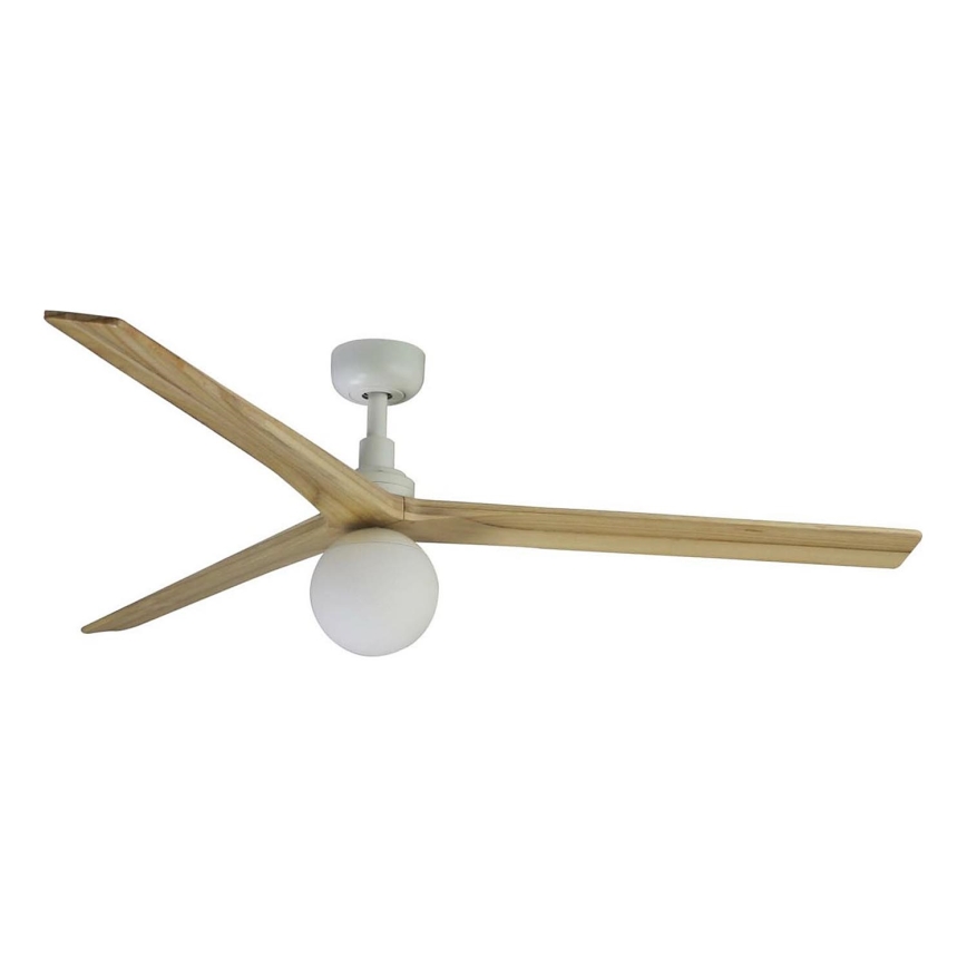 FARO 34279WT-11L - Griestu ventilators KLIM L 1xE27/15W/230V koks/balta d. 150 cm Wi-Fi Tuya + tālvadības pults