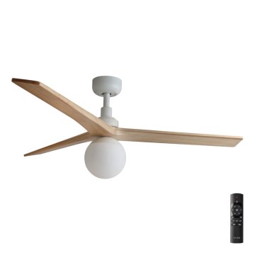 FARO 34280-11L - Griestu ventilators KLIM M 1xE27/15W/230V koks/balta d. 125 cm + tālvadības pults