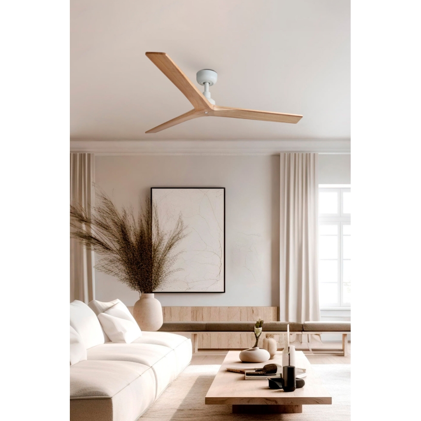 FARO 34280 - Griestu ventilators KLIM M brūna/balta d. 125 cm + tālvadības pults