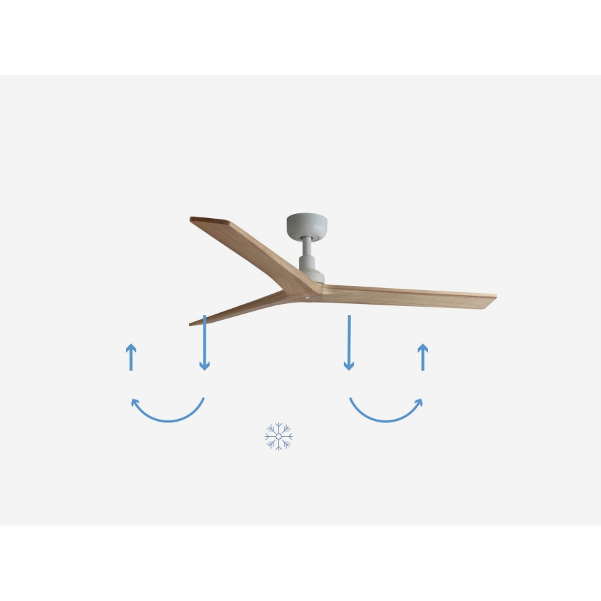 FARO 34280 - Griestu ventilators KLIM M brūna/balta d. 125 cm + tālvadības pults