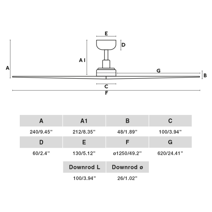 FARO 34280 - Griestu ventilators KLIM M brūna/balta d. 125 cm + tālvadības pults