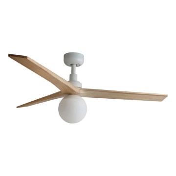 FARO 34280WT-11L - Griestu ventilators KLIM M 1xE27/15W/230V koks/balta d. 125 cm Wi-Fi Tuya + tālvadības pults