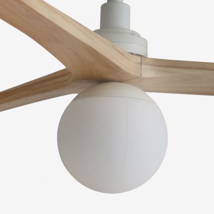 FARO 34280WT-11L - Griestu ventilators KLIM M 1xE27/15W/230V koks/balta d. 125 cm Wi-Fi Tuya + tālvadības pults
