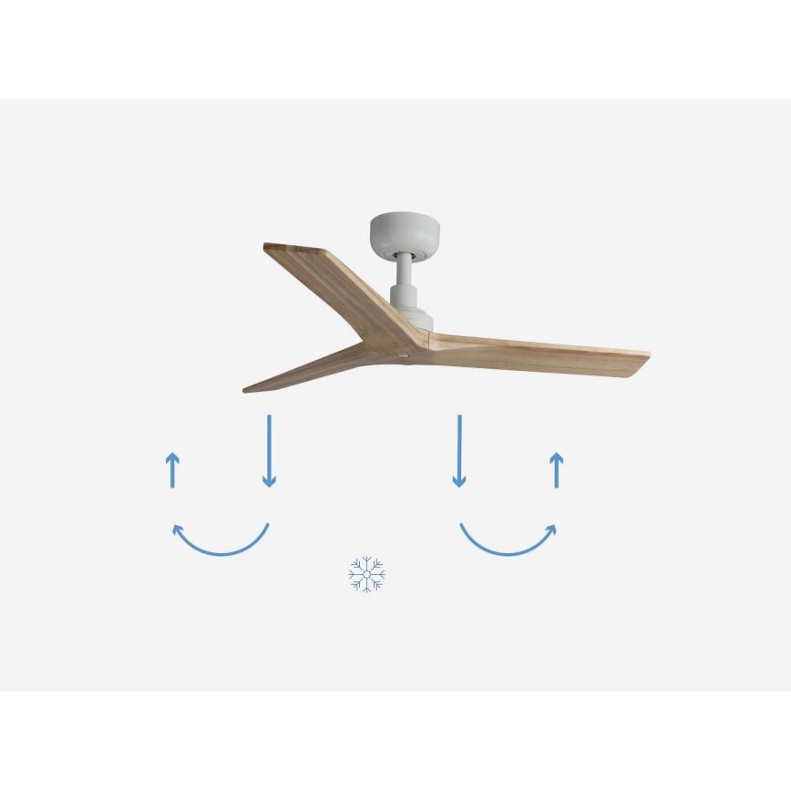 FARO 34281 - Griestu ventilators KLIM S brūna/balta d. 92,5 cm + tālvadības pults