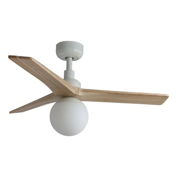 FARO 34281WT-11L - Griestu ventilators KLIM S 1xE27/15W/230V koks/balta d. 92,5 cm Wi-Fi Tuya + tālvadības pults