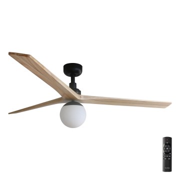 FARO 34282-11L - Griestu ventilators KLIM L 1xE27/15W/230V koks/melna d. 150 cm + tālvadības pults