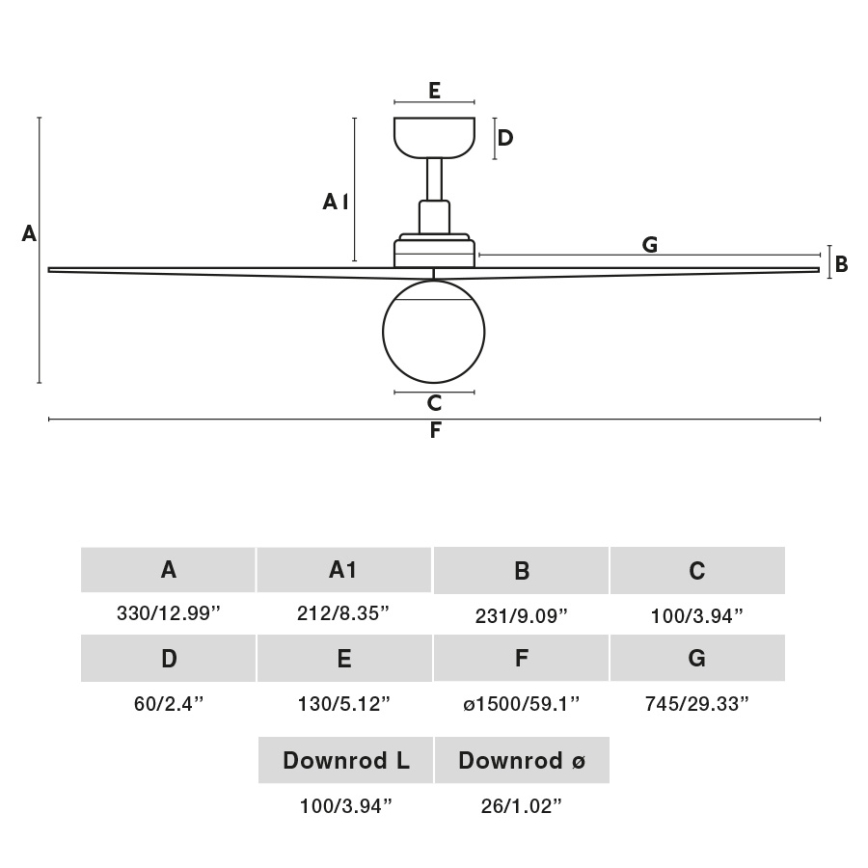 FARO 34282-11L - Griestu ventilators KLIM L 1xE27/15W/230V priede/melna d. 150 cm + tālvadības pults