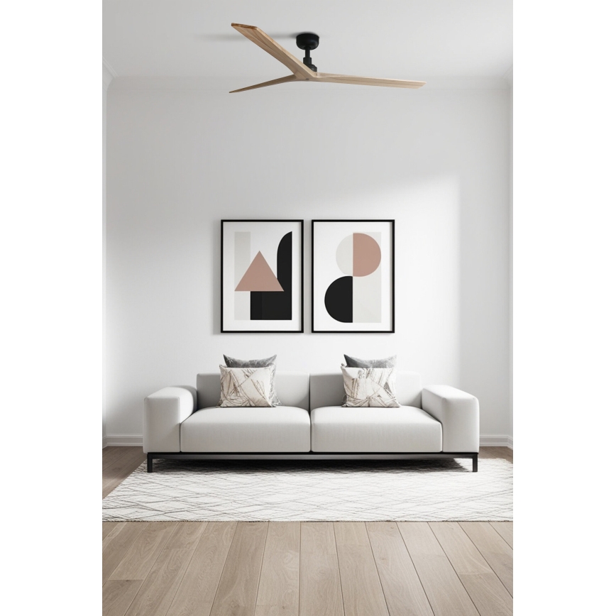 FARO 34282 - Griestu ventilators KLIM L brūna/melna d. 150 cm + tālvadības pults