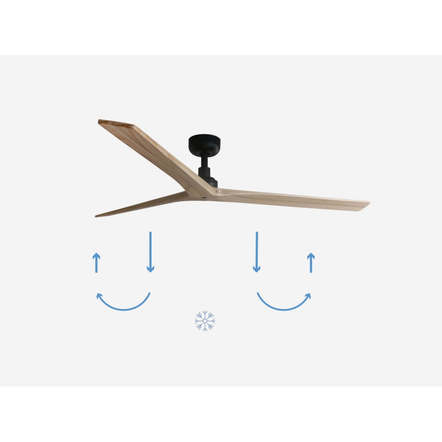 FARO 34282 - Griestu ventilators KLIM L brūna/melna d. 150 cm + tālvadības pults
