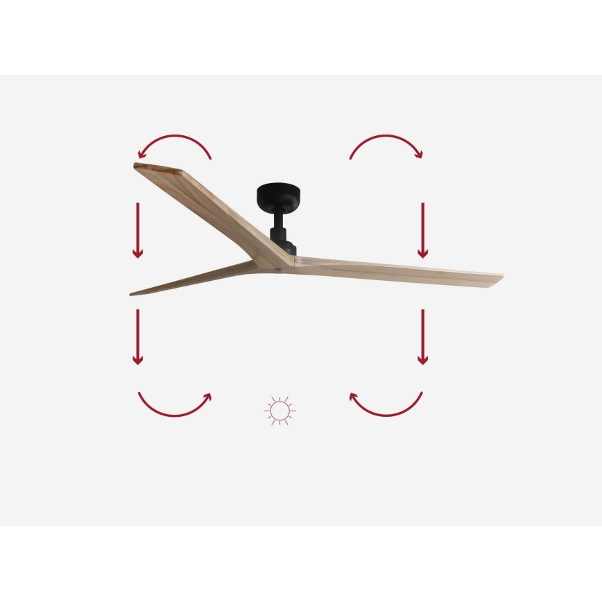 FARO 34282 - Griestu ventilators KLIM L brūna/melna d. 150 cm + tālvadības pults