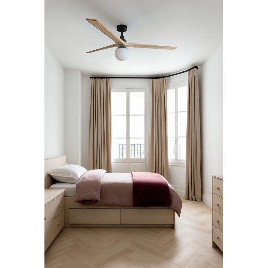 FARO 34282WT-11L - Griestu ventilators KLIM L 1xE27/15W/230V koks/melna d. 150 cm Wi-Fi Tuya + tālvadības pults