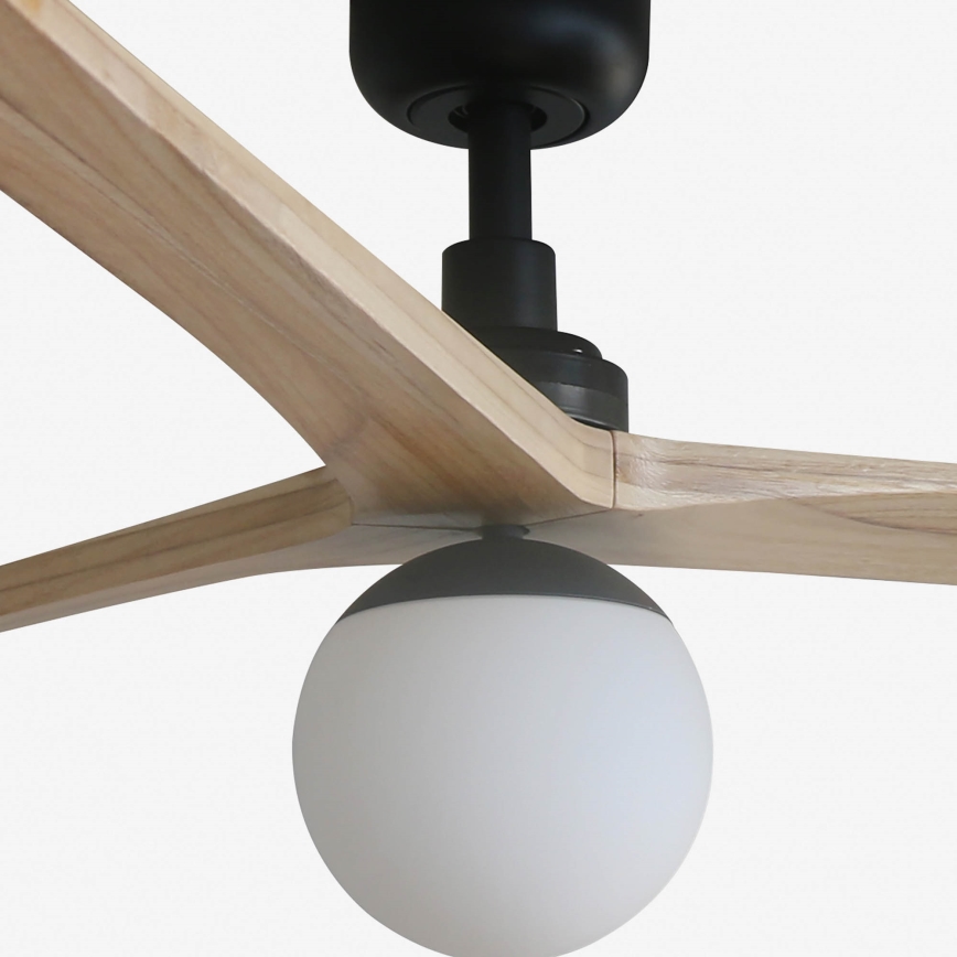 FARO 34282WT-11L - Griestu ventilators KLIM L 1xE27/15W/230V koks/melna d. 150 cm Wi-Fi Tuya + tālvadības pults