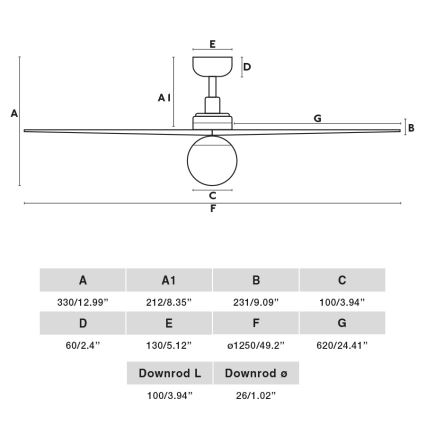 FARO 34283-11L - Griestu ventilators KLIM M 1xE27/15W/230V priede/melna d. 125 cm + tālvadības pults